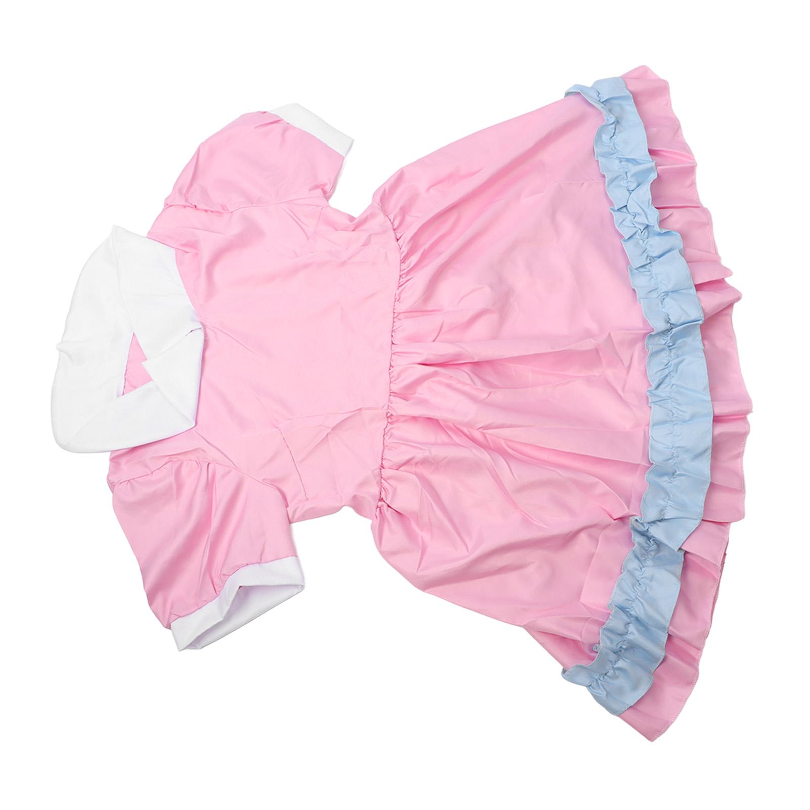 

5PCS Maid Outfit Anime French Maid Apron Fancy Dress Cosplay Costume Cat Paw Pin Bow Tie Set Pink M M рожевий