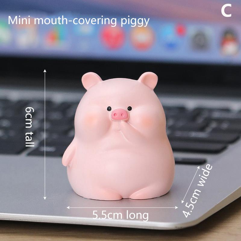 Kawaii Pig Resin Diy Home Decoration Figurines Dollhouse Moss Landscape Fairy Garden Miniatures Room Decor