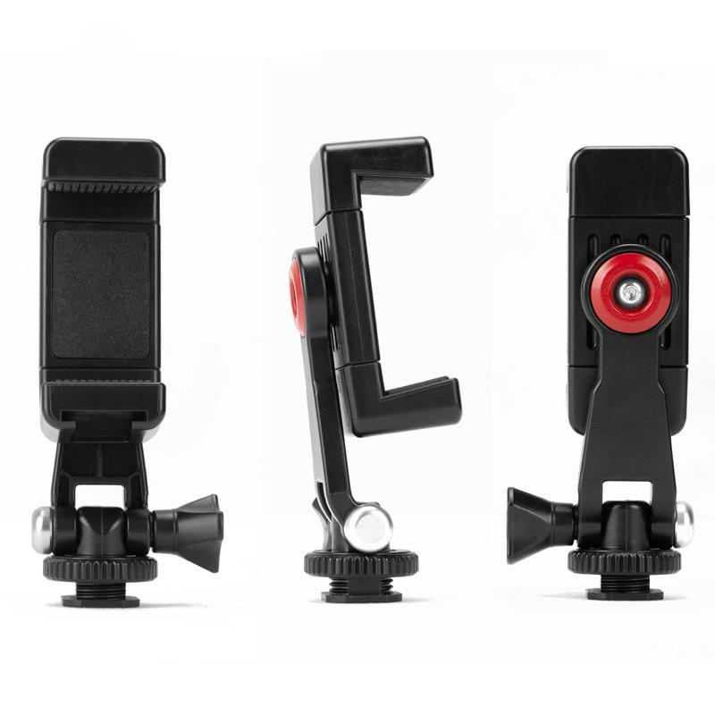 Manjike Portable Aluminum Phone Cage with Light and Mic for Live Streaming