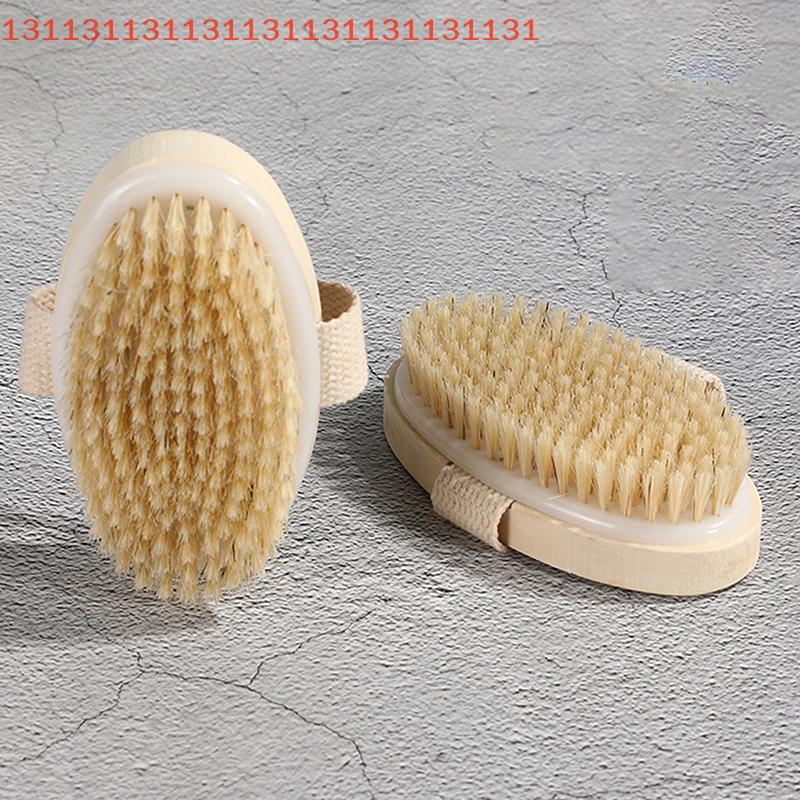 1Pcs Exfoliating Wooden Body Massage Shower Brush Natural Bristle Bath Brush Soft Bathroom Women Man Skin Care Brush