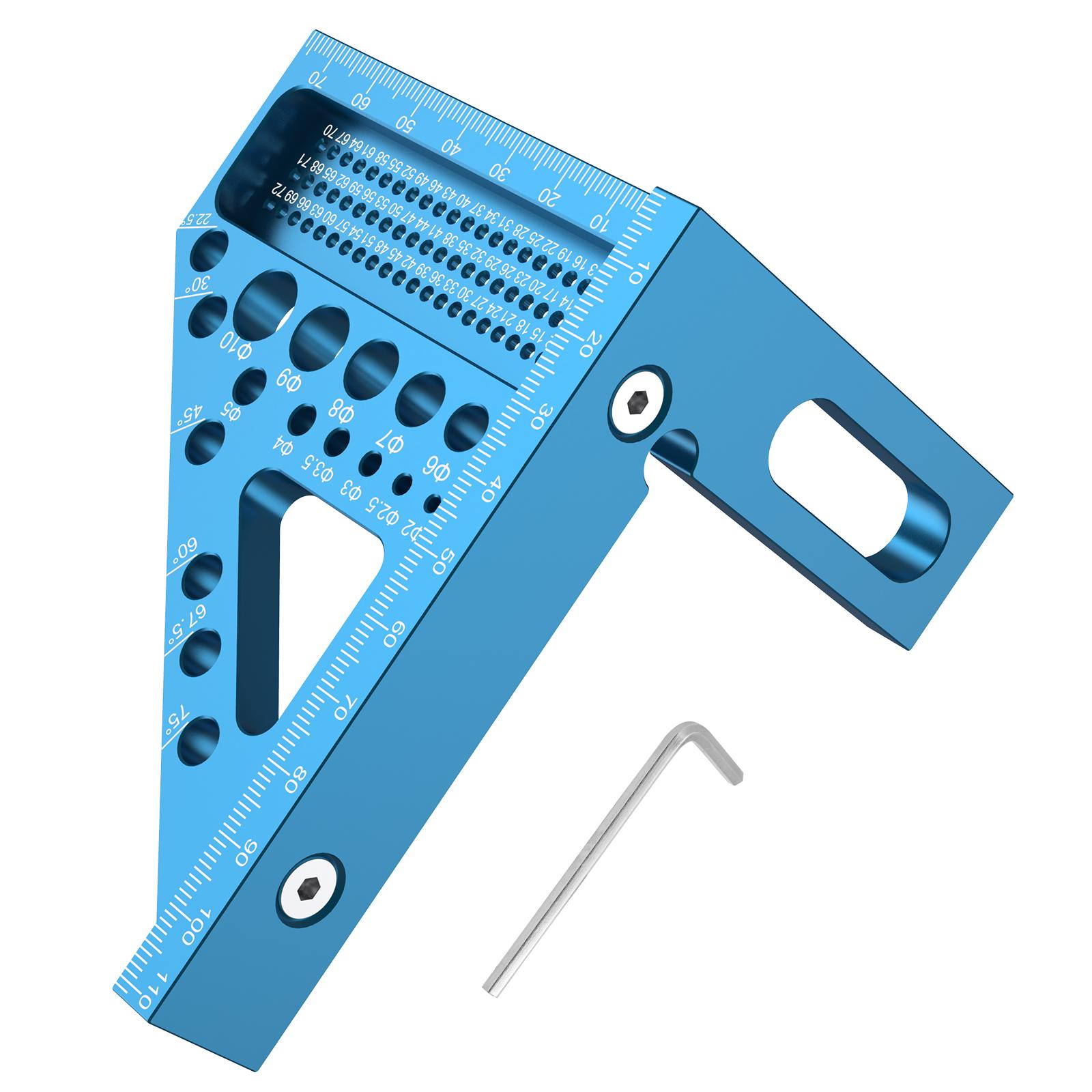 

3D Multi Angle Measuring Ruler Aluminum Alloy Woodworking Square Protractors Triangle Layout Measuring Tool Measuring Rulers синій