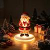 Christmas Table Decorations Santa Claus Figurine with Warm LED Light, Glowing Tabletop Night Decorative Bedside Lamp Light Decor, Holiday Desktop