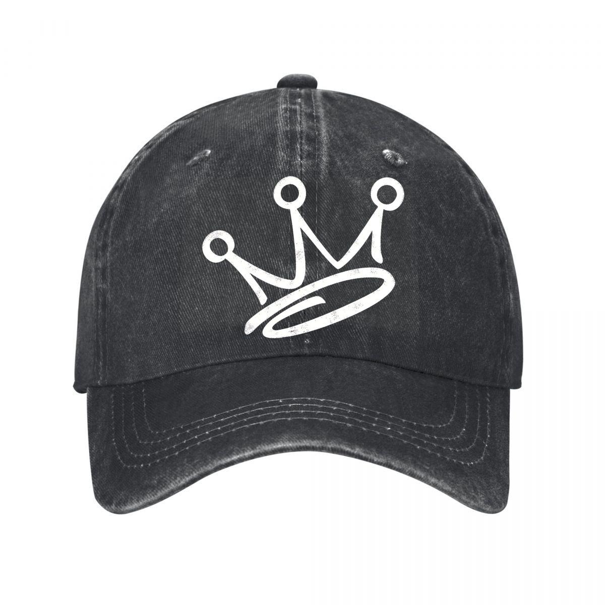 Black Crown Logo Snapback Cap Washed Baseball Cap Adjustable