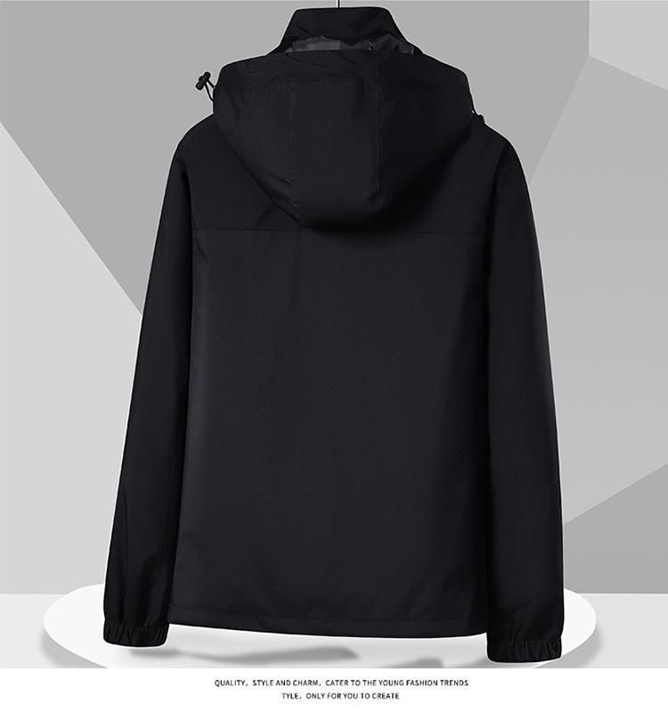 Autumn Waterproof Windproof Hooded Jacket - Unisex Color Block Thin Mountaineering Outerwear