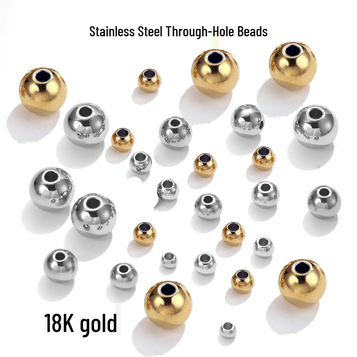 

В наличии круглые разделительные бусины из нержавеющей стали: Полые бусины для изготовления украшений и браслетов своими руками. 3mm OD * 1.8mm ID