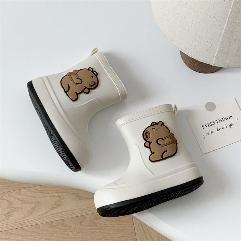 Capybara-Print Damen-Regenstiefel, knöchelhoch, rutschfest, wasserdicht
