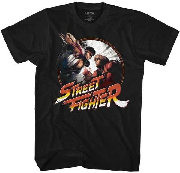 Street Fighter Capcom Видеоигра Рю и Кен Мастера Бойцы Мужская Футболка M