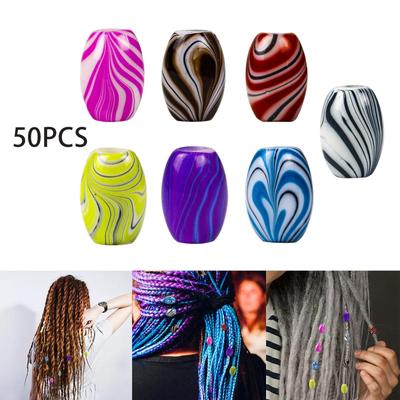 50 Stück Haarperlen-Dekorationen, beliebtes modisches Dreadlock-Zubehör für Zöpfe,