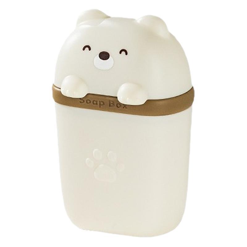 Portable Cartoon Soap Box with Lid - Travel-Friendly and Draining Design