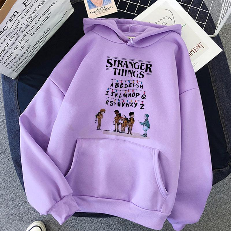 Stranger Things Aufdruck Frühling und Herbst Herren und Damen Langarm Hoodie 6622