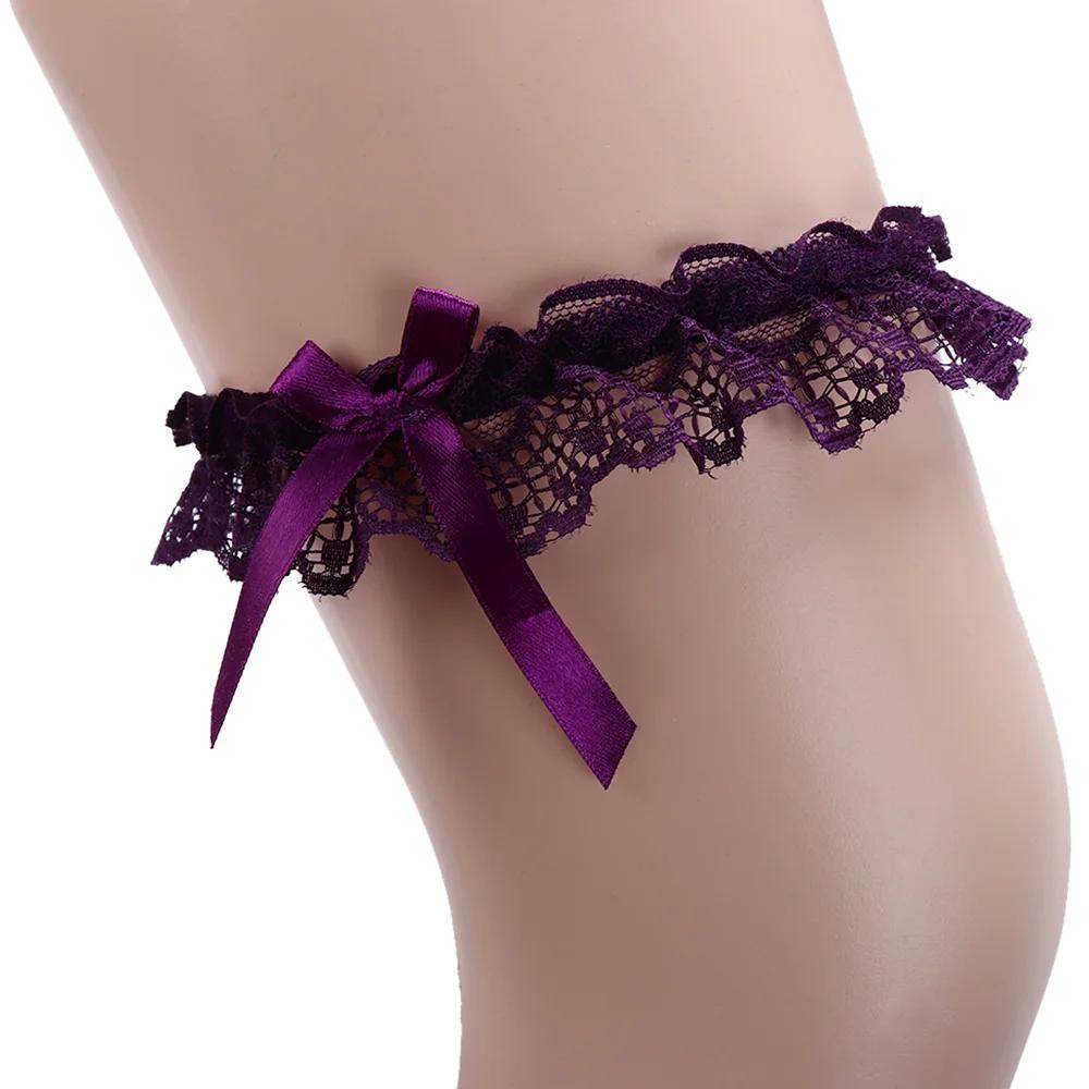 Wedding Garter Lace Floral Sexy Leg Garter Belt White Bowknot Bridal Lingerie Lace Leg Ring Loop Party Cosplay Suspender