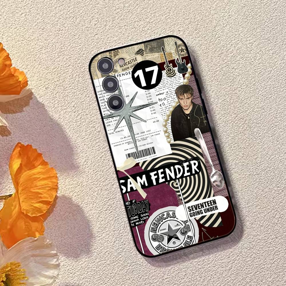 

Singer S-Sam Fender Phone Case Black Silicone Soft For Samsung Galaxy A73,A72,A71,A70,A53,A52,A51 Samsung a70