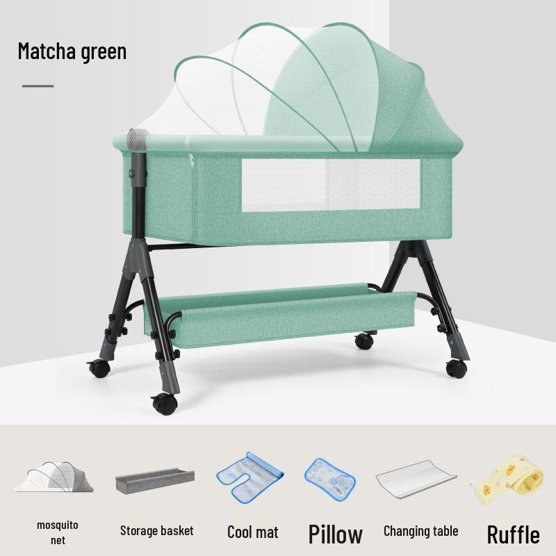 Трансформируемая детская кроватка и колыбель: Портативная, Складная, Многофункциональная Прикроватная Колыбель для Новорожденных.