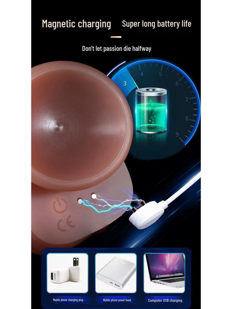 Mu Huan Silicone Vibrating Heating Dildo - High Simulation, Extendable, Adult Erotic Toy (30-Pack)