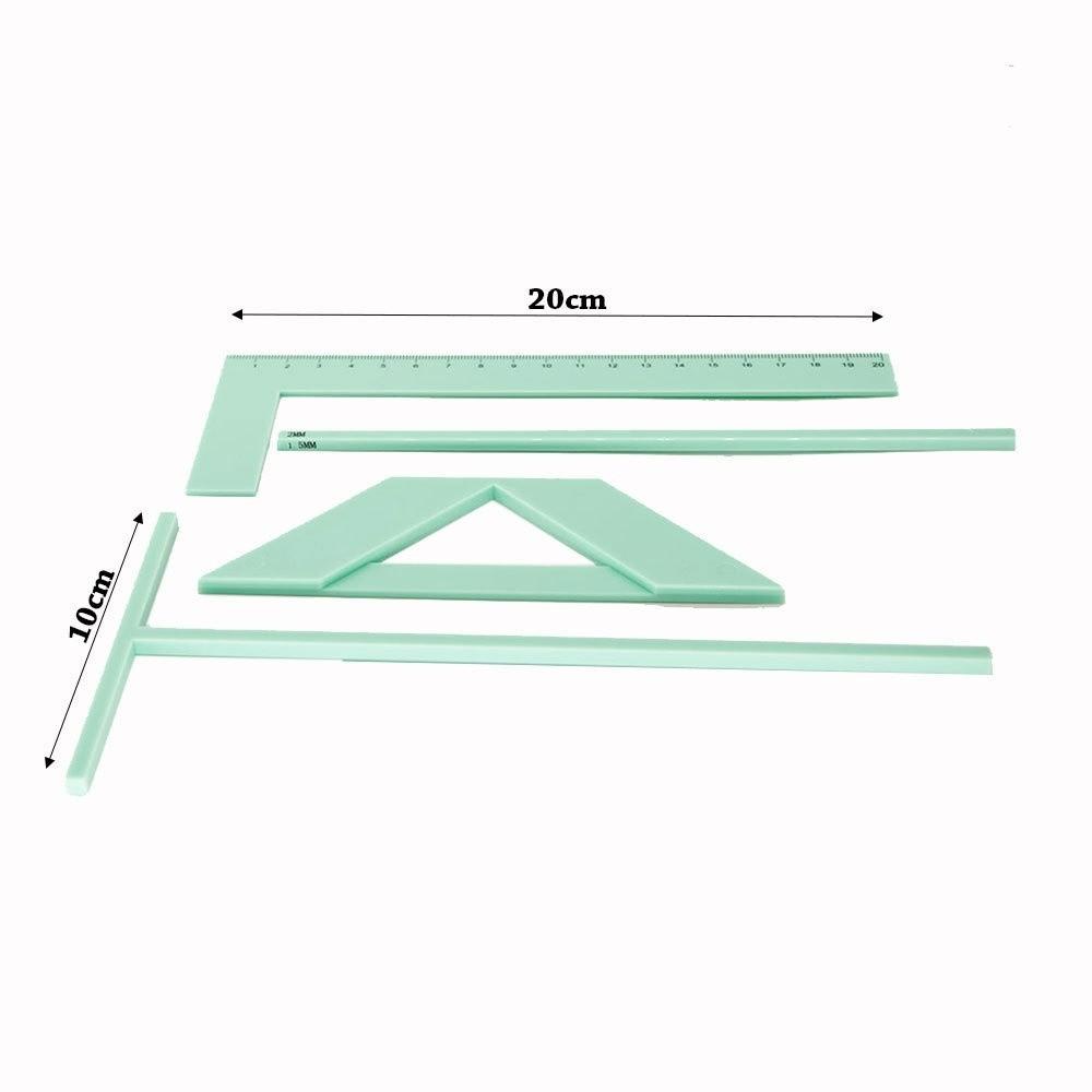 4Pcs/Set Convenient Binding Bookbinding Ruler Set T Ruler  for Scrapbooking And Album Making