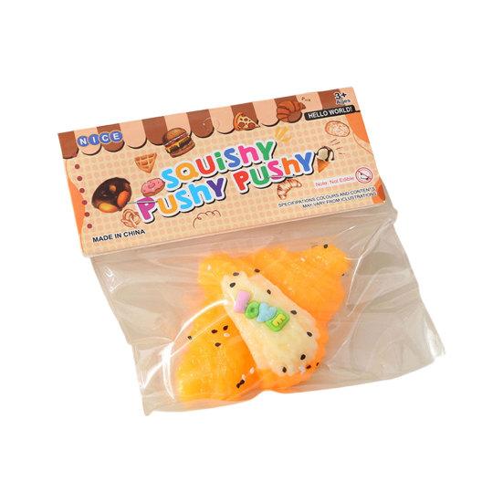 Stress Relief Croissant Squeeze Toy Waffle Donut Cheese Bread Sensory Toy Simulated Food Pinch Fidget Toy Decompression Tools