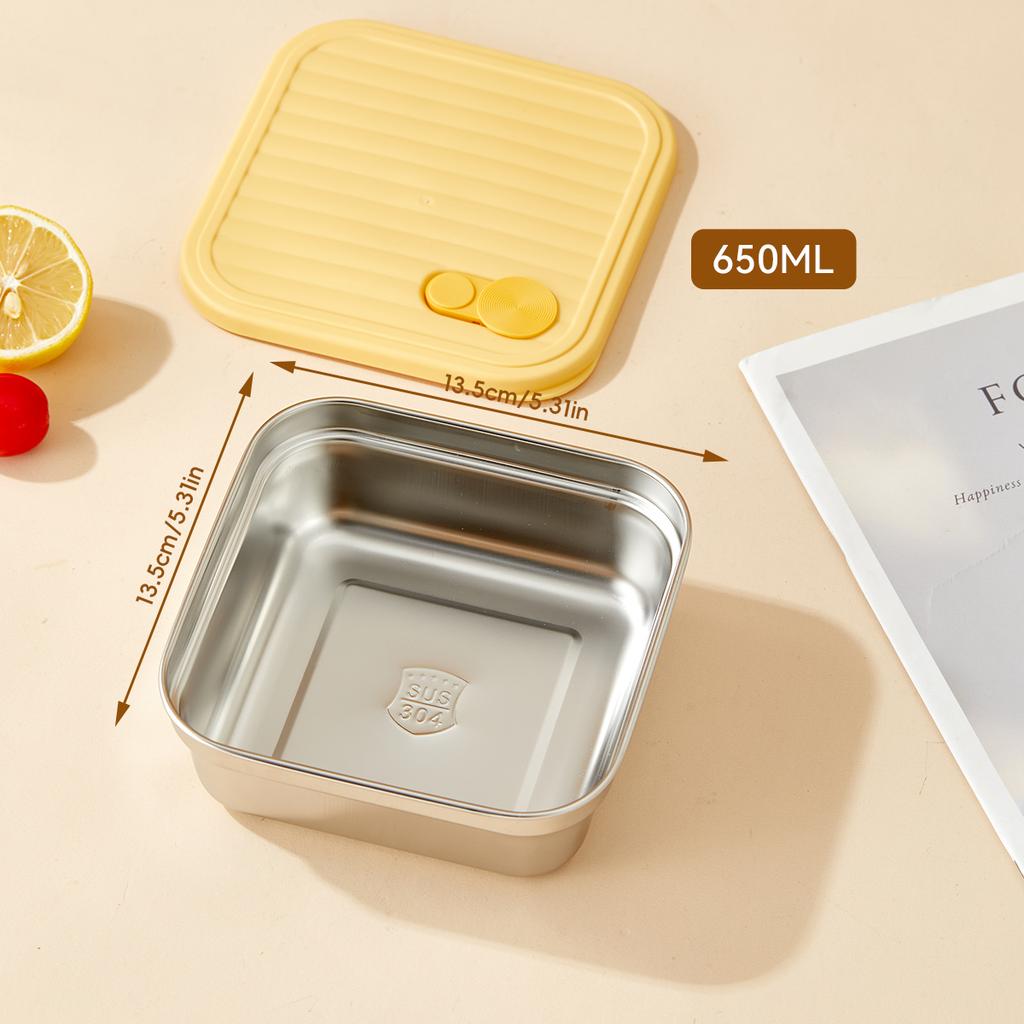 WORTHBUY Sealed Refrigerator Preservation Box 304 Stainless Steel Food Contianer Reusable Vegetable Fruit Meat Fresh Storage Box
