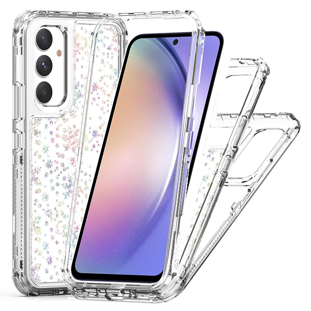 For Samsung Galaxy A54 5G Case Clear Acrylic TPU Hybrid Phone Cover with Laser-printed Film