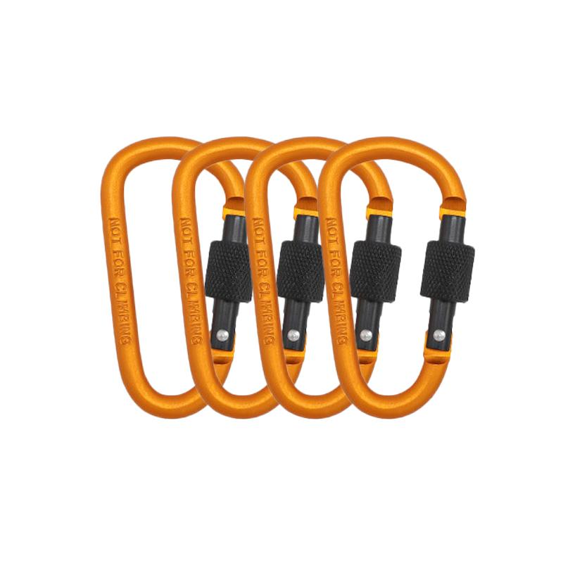 Carabiner Clips with Screw Gate 4Pcs Carabiners Hiking Clips with 7mm Diameter Aluminum Rod EDC Outdoor Camping Equipment Hook