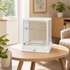 Bird Cage with Perches Mesh Glass Rectangular Birdcage for Parrots,