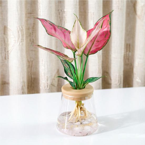 Flowerpot Self Watering Plant Pot with Transparent Glass Bottle And Soft Stopper Planter Easy Hydroponics Container for Home Office