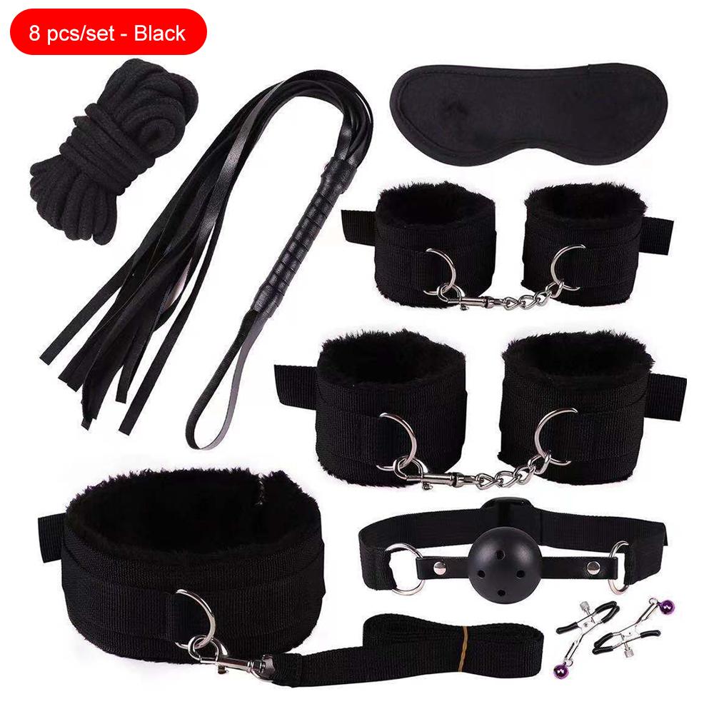 Adult Games Erotic Sex Toys For Woman Couples Slave Neck Handcuffs Nylon BDSM Bondage Restraints Collar Fetish Sex Products Gags