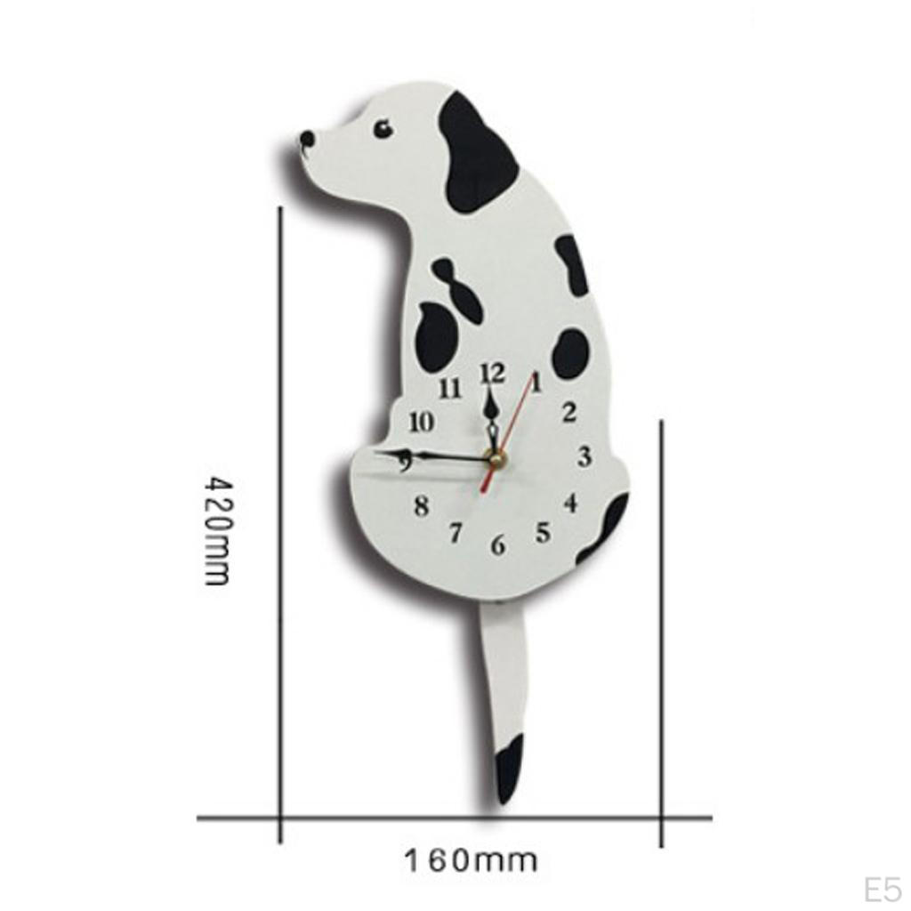 Dog Acrylic Wall Clock Swinging Tail kids children room Decor Watch