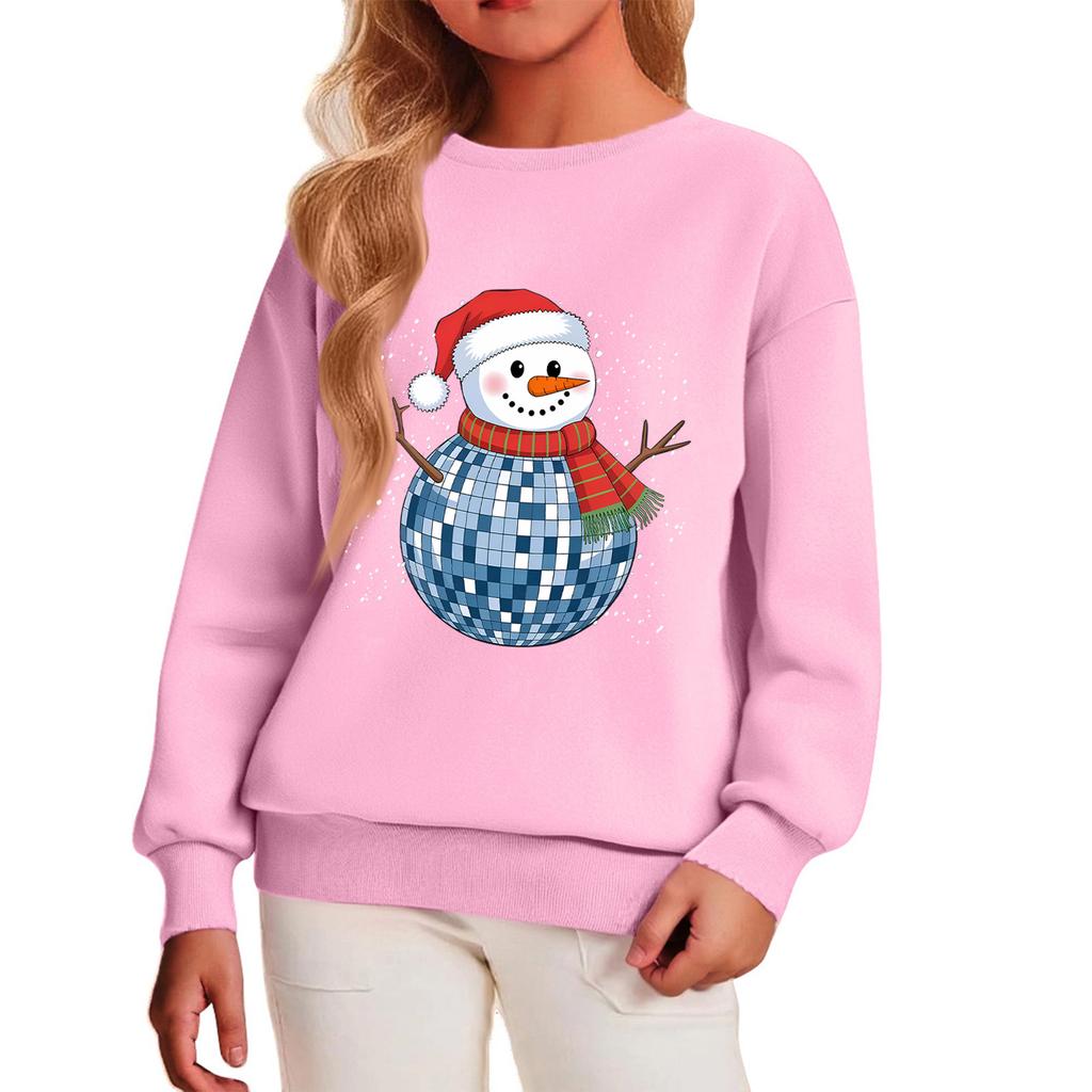 Felpa casual da bambino a girocollo stampata a maniche lunghe con cappuccio