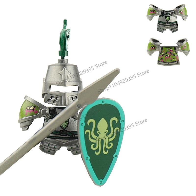 Medieval Military Soldiers Figures MOC Building Blocks Castle Black Eagle Wolf Octopus Griffin Ancient Knight Waffen Bricks Toys