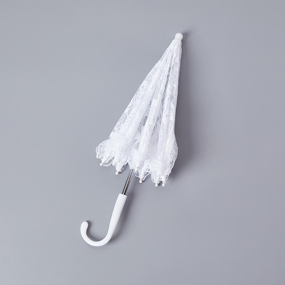 White Lace Rose Parasol for European Weddings, Photography, and Stage Performances