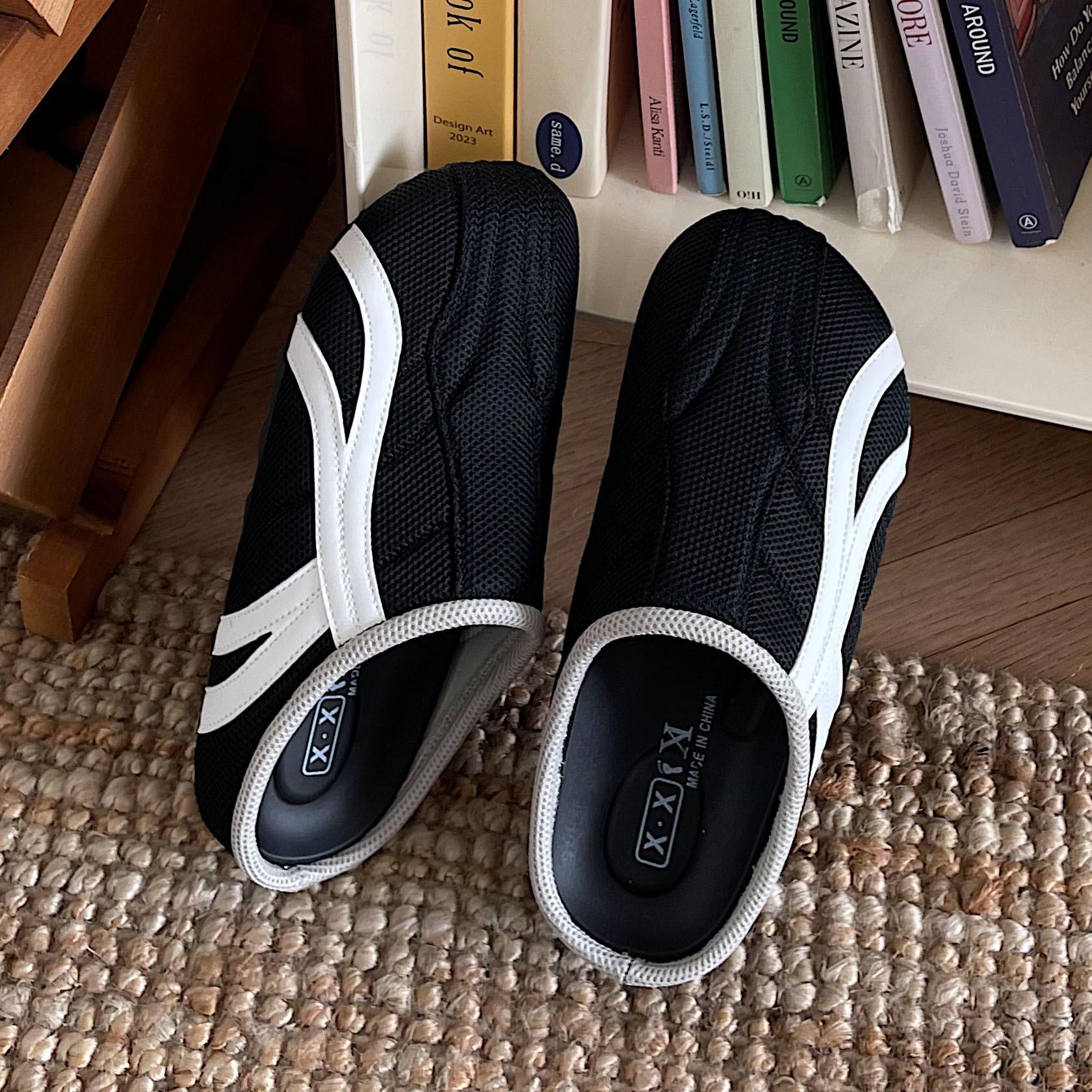 

Women Flat Slippers 2025 Summer New Vintage Slip on Non Slip Half Drag Mesh Breathable Lightweight Comfortable Soft Sole Sandals 40 чёрный