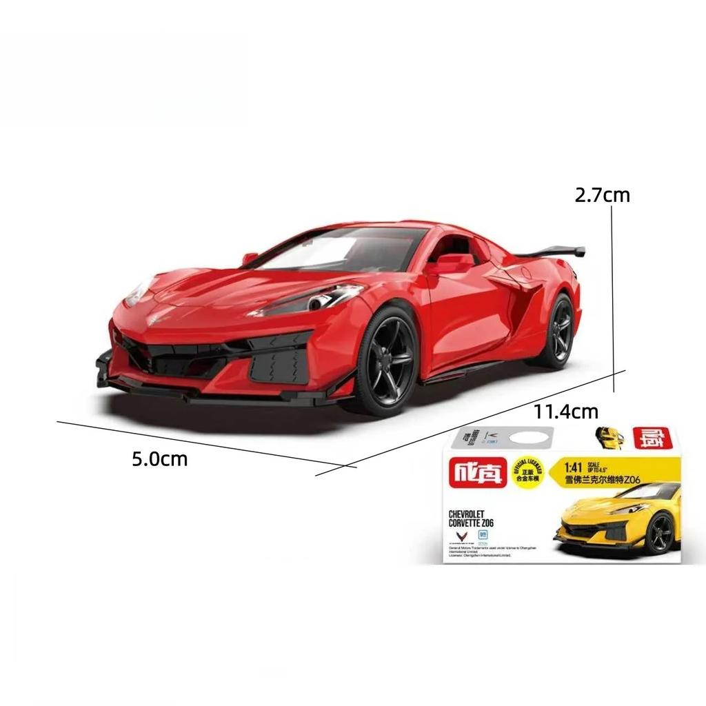 1/41 Chevrolet Corvette Z06 Alloy Scale Car Model Diecast Toy Vehicles Metal Car Collectiion Children's Toy Vehicles Gift