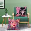 Beautiful Girl With Color Paint Pillow Case Printed Brushed Fleece Pillow Baby Skin-Touch Eco-Friendly Dye-Sublimat