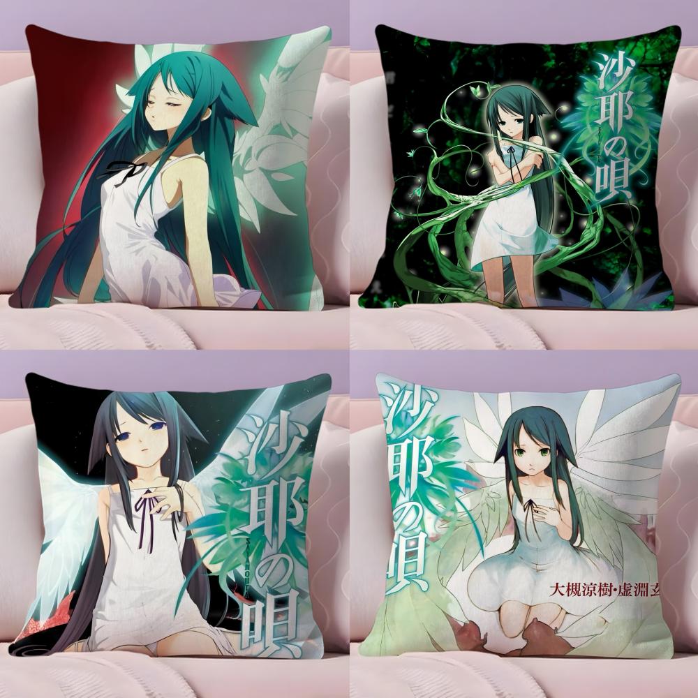 Animethe Song Of S-Saya Cushion Cover Plush Fabric Soft Double-Sided Printed Sofa Pillow Case Colorfast Home Decor Gift