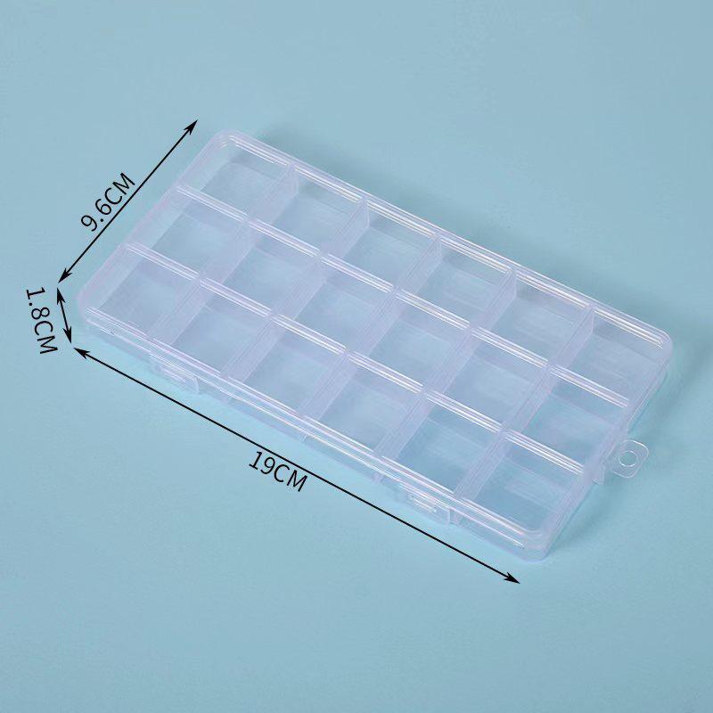 Multisize Anti-Stringing Grid Storage Box for Jewelry and Parts with Slotted Beaded Compartments