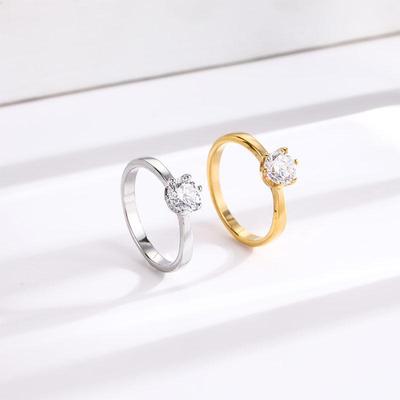 Luxurious French Zircon Titanium Steel Ring: Elegant, Trendy, and Fashionable for Women