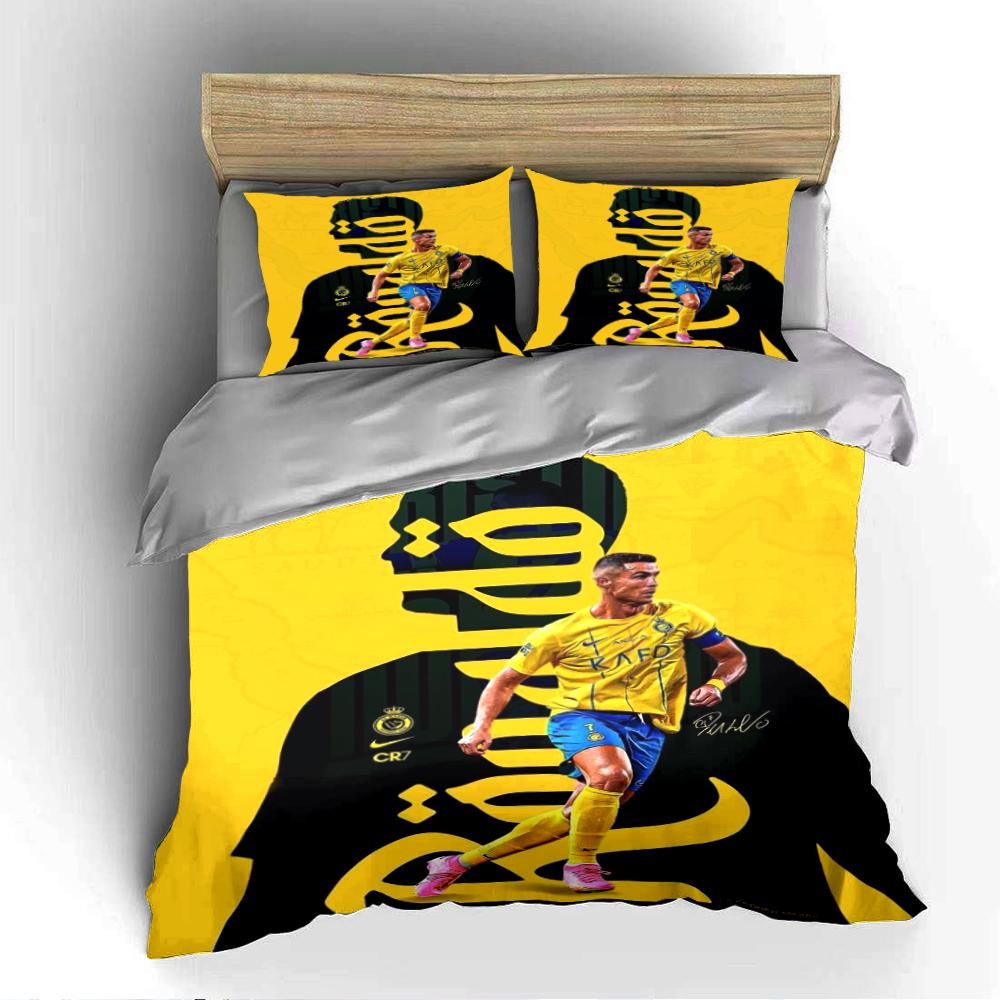 Soccer-Themed Bedding Set Bedding set (1 duvet cover, 2 pillowcases, duvet not included)