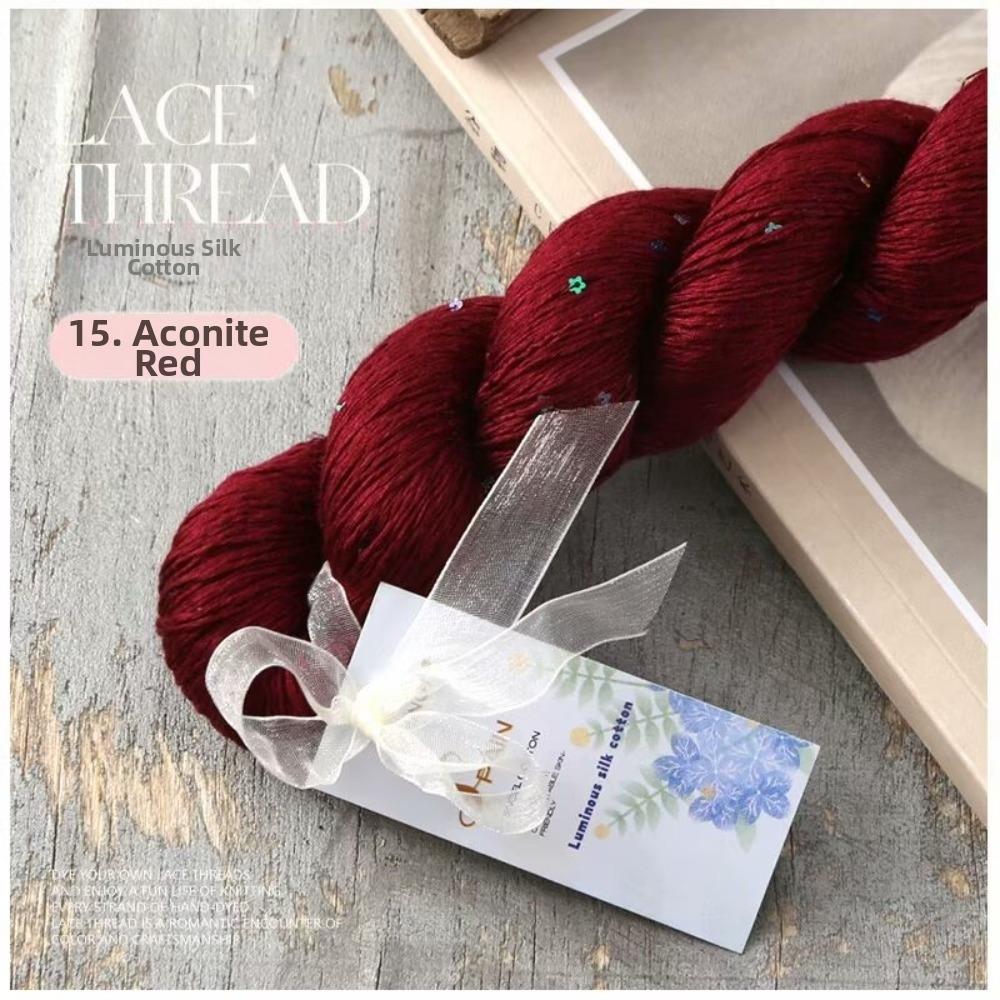 New 100g Weight Tencel Yarn Soft Texture Silk-like Solid Sequins Cotton Yarn Summer Lace Warm Feel Knitting Thread Hand Knitting