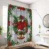 1PC Christmas Themed Pattern Shower Curtain, Pine Needle Flower Pattern,waterproof, with 12 Hooks, for Bathroom Shower, Home Use