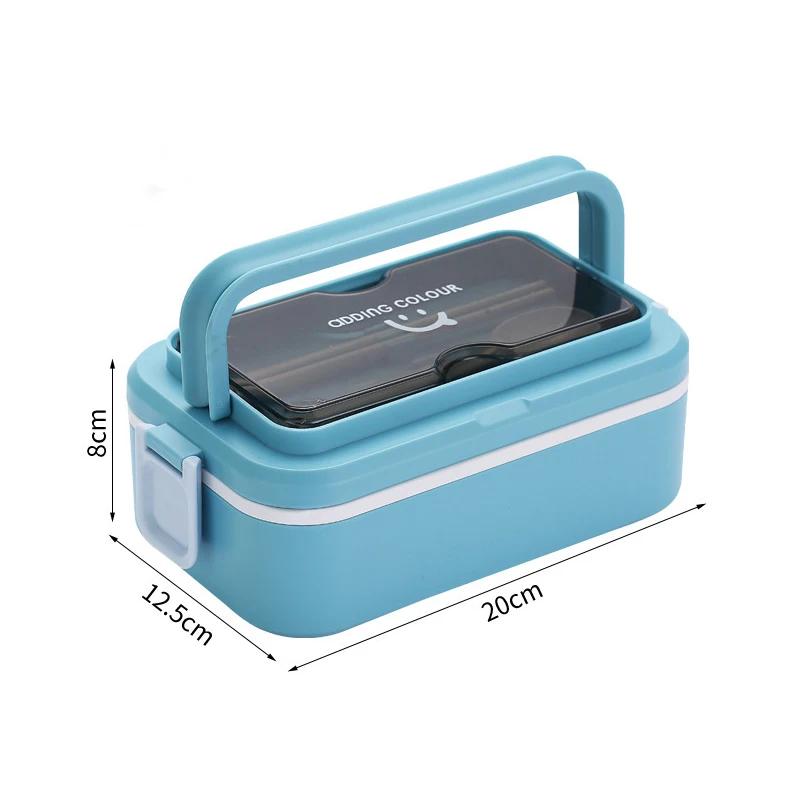 

Большая емкость из нержавеющей стали двухслойный ланч-бокс для студентов офисных работников пикник портативный контейнер для хранения еды Bento