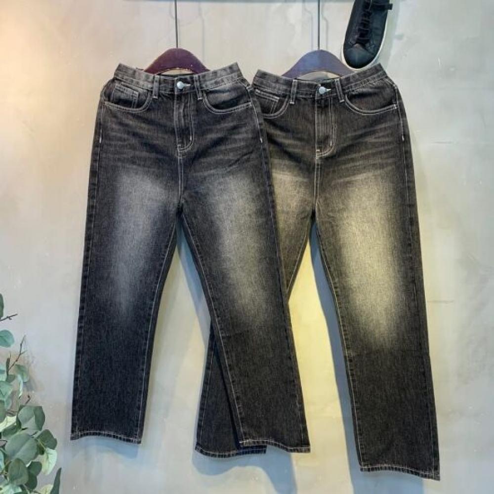 C S In The Room Ykk Zipper waShed Straight Wide Denim pantS 3 Color