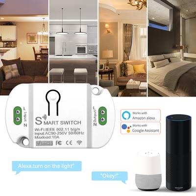 Wifi 10a Smart Home Breaker Module Work With Alexa Google Home Smart Switch Mini Smart Life Wireless Switches Timer Tuya