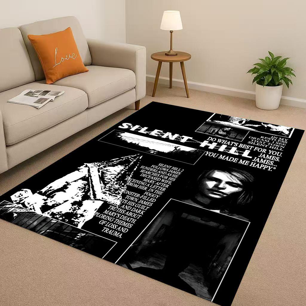 Retro Game Silent Hill Pyramid Head Horror Movie Living Room Non-Slip Area Rug Carpet for Bedroom Playroom Sofa,Home Doormat