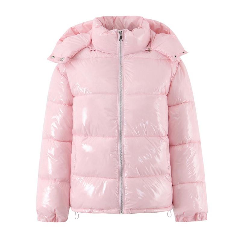Womens Casual Loose Stand Collar Hooded Cotton Coat Winter Fashion Outerwear