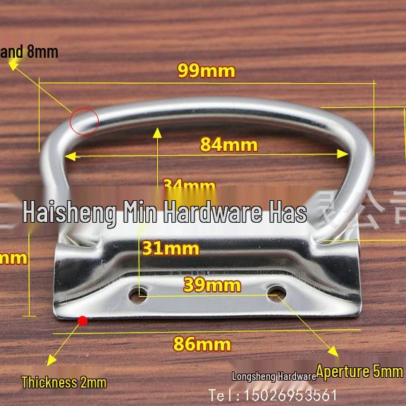 Heavy Duty 304 Stainless Steel Folding Pull Handle for Industrial Toolbox and Panel