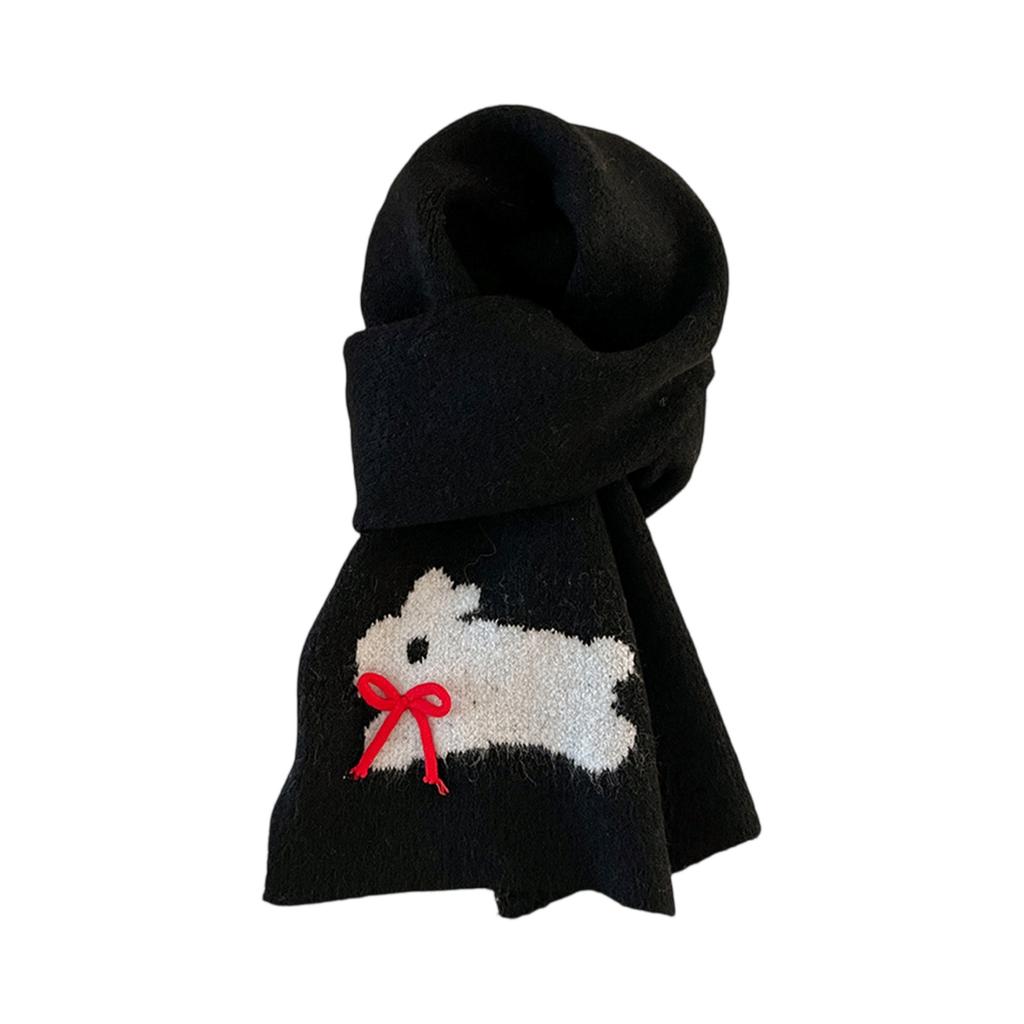 Ladies' Solid Color Soft And Sticky Knitted Cute Scarf And Scarf