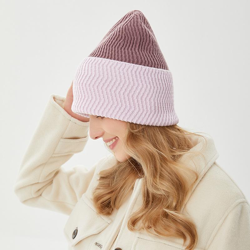 Niche Knitted Hat for Men and Women Trendy Autumn and Winter Warm Neck Protection Hood  Outdoor Cycling Windproof Woolen Hat