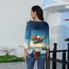 3/4 Sleeve Shirts For Women Print Christmas Tees Blouses Casual Plus Size Basic Tops Pullover