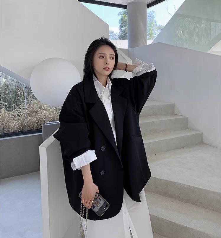 Locker sitzende Anzugjacke im europäischen Stil - Britisch inspiriert, vielseitige Damenmode für Frühling/Herbst