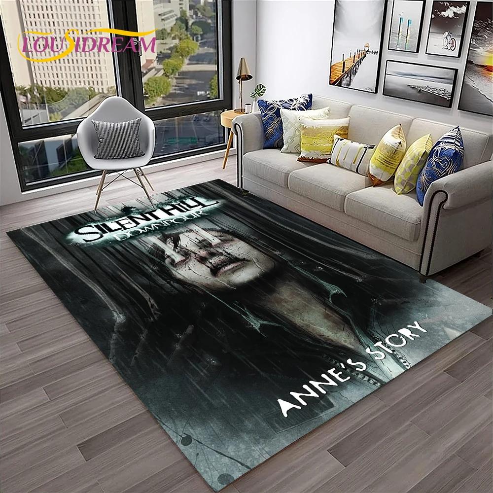 Tappeto Tappetino Decorativo per Casa Soggiorno Camera da Letto Divano Stanza dei Giochi Zerbino, Tappeto da Area Tappetino Antiscivolo, Gioco Film Horror 3D Silent Hill